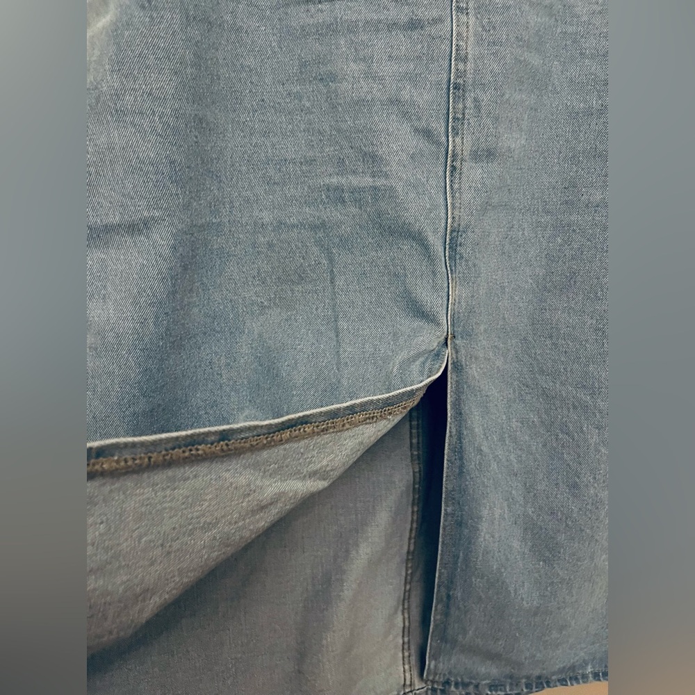 SHEIN Light Blue Denim Midi Skirt - Picture 3 of 4